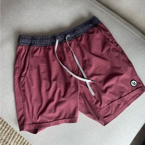 Vuori Burgundy and Gray Athletic Shorts